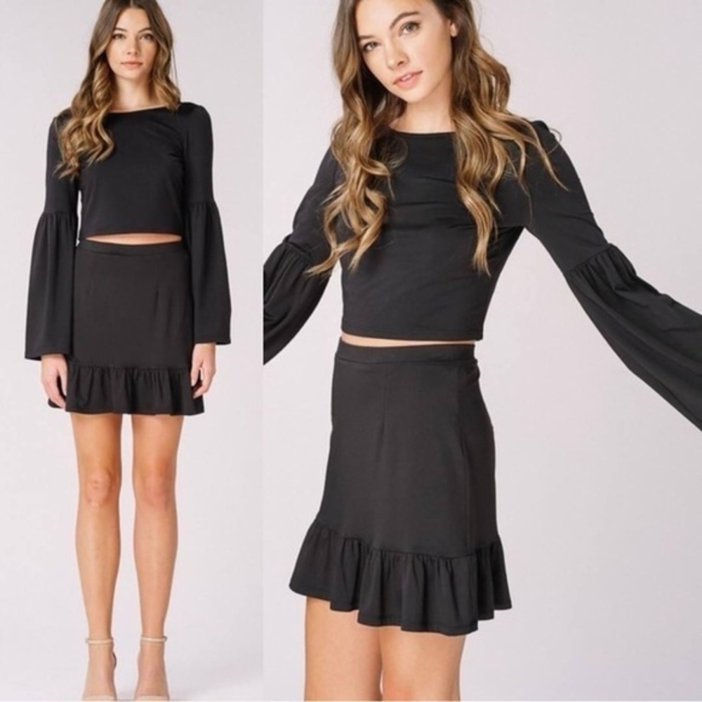 Women’s‎ Black Two Piece Skirt Set